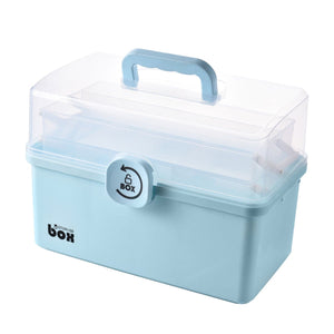 Darrahopens Home & Garden > Storage 3 Layers Portable First Aid Kit Emergency Medical Storage Box Medicine Organizer(Blue)