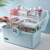 Darrahopens Home & Garden > Storage 3 Layers Portable First Aid Kit Emergency Medical Storage Box Medicine Organizer(Blue)