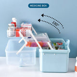 Darrahopens Home & Garden > Storage 3 Layers Portable First Aid Kit Emergency Medical Storage Box Medicine Organizer(Blue)