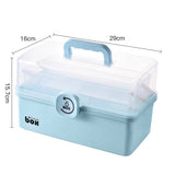 Darrahopens Home & Garden > Storage 3 Layers Portable First Aid Kit Emergency Medical Storage Box Medicine Organizer(Blue)