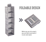 Darrahopens Home & Garden > Storage 3 Pack 5-Tier Shelf Hanging Closet Organizer and Storage for Clothes (Grey)