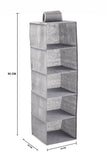 Darrahopens Home & Garden > Storage 3 Pack 5-Tier Shelf Hanging Closet Organizer and Storage for Clothes (Grey)