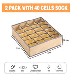 Darrahopens Home & Garden > Storage 4 Pack - 2 x Fabric Drawer Organizer and 2 x Storage for Clothes (Beige)