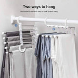 Darrahopens Home & Garden > Storage 4 Pack Stainless Steel Adjustable 5 in 1 Pants Hangers Non-Slip Space Saving for Home Storage