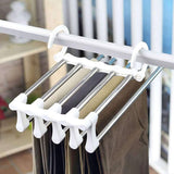 Darrahopens Home & Garden > Storage 4 Pack Stainless Steel Adjustable 5 in 1 Pants Hangers Non-Slip Space Saving for Home Storage