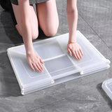 Darrahopens Home & Garden > Storage 4x 37 Litre Modular Clear Foldable Storage Box with Lid Plastic Tub Collapsible