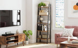 Darrahopens Home & Garden > Storage 5 Tiers A-shaped Ladder Storage Shelf, Rustic, Brown