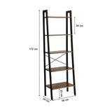 Darrahopens Home & Garden > Storage 5 Tiers A-shaped Ladder Storage Shelf, Rustic, Brown
