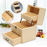 Darrahopens Home & Garden > Storage 59 Slots Essential Oils Storage Box - Wooden 3-Tier Bottle Holder