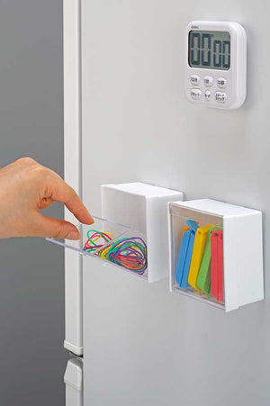 Darrahopens Home & Garden > Storage [6-PACK] INOMATA Japan Magnet Swing Case 8.5*4.8*8.5cm White