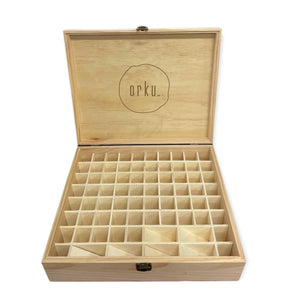 Darrahopens Home & Garden > Storage 74 Slots Essential Oils Storage Box - Wooden 1-Tier Bottle Holder