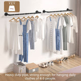 Darrahopens Home & Garden > Storage 97cm Clothing Racks for Hanging Clothes Garment Rack Industrial Pipe clothes Rack Drying Rack