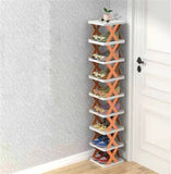 Darrahopens Home & Garden > Storage A+Living Folding Shoe Rack Household Doorway Balcony Simple Perforate 3 Layer Shoe Rack