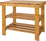 Darrahopens Home & Garden > Storage Bamboo Shoe Bench Rack Storage with shelves
