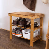 Darrahopens Home & Garden > Storage Bamboo Shoe Bench Rack Storage with shelves