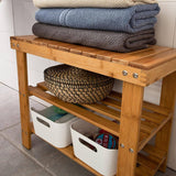 Darrahopens Home & Garden > Storage Bamboo Shoe Bench Rack Storage with shelves