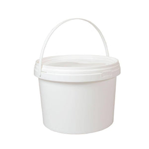 Darrahopens Home & Garden > Storage Bulk 10x 2L Plastic Buckets + Lids - Empty White With Handle - Small Food Pail