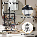 Darrahopens Home & Garden > Storage > Clothing & Wardrobe Storage 1 × Metal Detachable Rotating Earring Jewelry Stand, Storage Display Tower, Aesthetic Room Decor, Home Decoration, Valentine's Day Gift Jewelry Tower, Jewelry Organizer