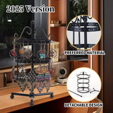 Darrahopens Home & Garden > Storage > Clothing & Wardrobe Storage 1 × Metal Detachable Rotating Earring Jewelry Stand, Storage Display Tower, Aesthetic Room Decor, Home Decoration, Valentine's Day Gift Jewelry Tower, Jewelry Organizer