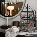 Darrahopens Home & Garden > Storage > Clothing & Wardrobe Storage 1 × Metal Detachable Rotating Earring Jewelry Stand, Storage Display Tower, Aesthetic Room Decor, Home Decoration, Valentine's Day Gift Jewelry Tower, Jewelry Organizer