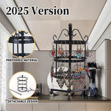 Darrahopens Home & Garden > Storage > Clothing & Wardrobe Storage 1 × Metal Detachable Rotating Earring Jewelry Stand, Storage Display Tower, Aesthetic Room Decor, Home Decoration, Valentine's Day Gift Jewelry Tower, Jewelry Organizer