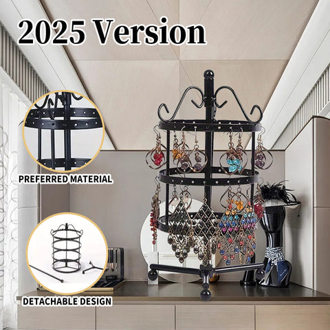 Darrahopens Home & Garden > Storage > Clothing & Wardrobe Storage 1 × Metal Detachable Rotating Earring Jewelry Stand, Storage Display Tower, Aesthetic Room Decor, Home Decoration, Valentine's Day Gift Jewelry Tower, Jewelry Organizer
