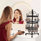 Darrahopens Home & Garden > Storage > Clothing & Wardrobe Storage 1 × Metal Detachable Rotating Earring Jewelry Stand, Storage Display Tower, Aesthetic Room Decor, Home Decoration, Valentine's Day Gift Jewelry Tower, Jewelry Organizer