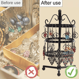 Darrahopens Home & Garden > Storage > Clothing & Wardrobe Storage 1 × Metal Detachable Rotating Earring Jewelry Stand, Storage Display Tower, Aesthetic Room Decor, Home Decoration, Valentine's Day Gift Jewelry Tower, Jewelry Organizer