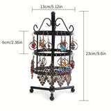 Darrahopens Home & Garden > Storage > Clothing & Wardrobe Storage 1 × Metal Detachable Rotating Earring Jewelry Stand, Storage Display Tower, Aesthetic Room Decor, Home Decoration, Valentine's Day Gift Jewelry Tower, Jewelry Organizer