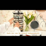 Darrahopens Home & Garden > Storage > Clothing & Wardrobe Storage 1 × Metal Detachable Rotating Earring Jewelry Stand, Storage Display Tower, Aesthetic Room Decor, Home Decoration, Valentine's Day Gift Jewelry Tower, Jewelry Organizer