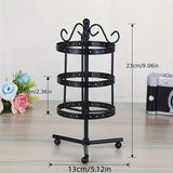 Darrahopens Home & Garden > Storage > Clothing & Wardrobe Storage 1 × Metal Detachable Rotating Earring Jewelry Stand, Storage Display Tower, Aesthetic Room Decor, Home Decoration, Valentine's Day Gift Jewelry Tower, Jewelry Organizer