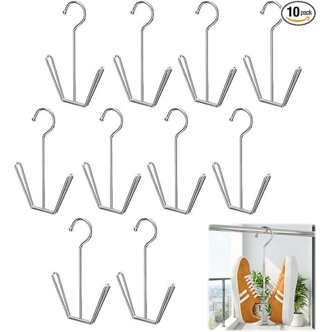 Darrahopens Home & Garden > Storage > Clothing & Wardrobe Storage 10Pcs Stainless Steel Shoe Rack – U-Shaped Hanging Storage Display Rack for Home, Balcony & Closet In Australia - Darrahopens