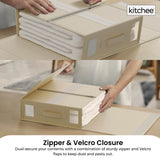 Darrahopens Home & Garden > Storage > Clothing & Wardrobe Storage 10x Kitchee Foldable Bed Sheet Storage Box – Linen & Closet Organiser Beige