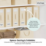 Darrahopens Home & Garden > Storage > Clothing & Wardrobe Storage 10x Kitchee Foldable Bed Sheet Storage Box – Linen & Closet Organiser Beige