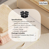 Darrahopens Home & Garden > Storage > Clothing & Wardrobe Storage 10x Kitchee Foldable Bed Sheet Storage Box – Linen & Closet Organiser Beige