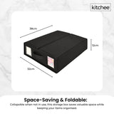 Darrahopens Home & Garden > Storage > Clothing & Wardrobe Storage 10x Kitchee Foldable Bed Sheet Storage Box – Linen & Closet Organiser Black
