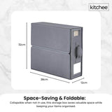 Darrahopens Home & Garden > Storage > Clothing & Wardrobe Storage 10x Kitchee Foldable Bed Sheet Storage Box – Linen & Closet Organiser Grey