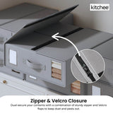 Darrahopens Home & Garden > Storage > Clothing & Wardrobe Storage 10x Kitchee Foldable Bed Sheet Storage Box – Linen & Closet Organiser Grey