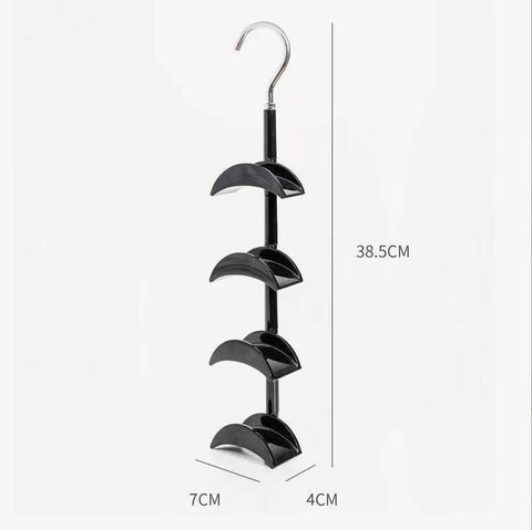 Darrahopens Home & Garden > Storage > Clothing & Wardrobe Storage 2-Pack Black 360 Degree Rotating 4-Tier Closet Organiser Hook - Multi-Functional Bag Hanger, Tie & Belt Rack for Wardrobe Storage