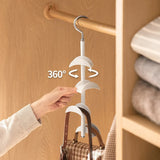 Darrahopens Home & Garden > Storage > Clothing & Wardrobe Storage 2-Pack Black 360 Degree Rotating 4-Tier Closet Organiser Hook - Multi-Functional Bag Hanger, Tie & Belt Rack for Wardrobe Storage