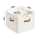 Darrahopens Home & Garden > Storage > Clothing & Wardrobe Storage 2 Pack Shoe Organizer Zipper Clear Lid Fabric Shoe Storage Box Space Saving Beige Shoe Holder for Closet and Adjustable Dividers Fits up to 16 Pairs