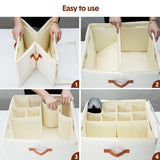 Darrahopens Home & Garden > Storage > Clothing & Wardrobe Storage 2 Pack Shoe Organizer Zipper Clear Lid Fabric Shoe Storage Box Space Saving Beige Shoe Holder for Closet and Adjustable Dividers Fits up to 16 Pairs