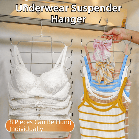 Darrahopens Home & Garden > Storage > Clothing & Wardrobe Storage 2-Pack Vertical Layered Bra and Lingerie Organiser Hanger(4 Tier: 30.5X30cm) - Stainless Steel Space Saver for Underwear, Bras, and Tank Tops