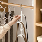 Darrahopens Home & Garden > Storage > Clothing & Wardrobe Storage 2-Pack White 360 Degree Rotating 4-Tier Closet Organiser Hook - Multi-Functional Bag Hanger, Tie & Belt Rack for Wardrobe Storage