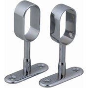 Darrahopens Home & Garden > Storage > Clothing & Wardrobe Storage 2 pcs 16Mm Silver Plated Zinc Alloy Oval Wardrobe Brackets