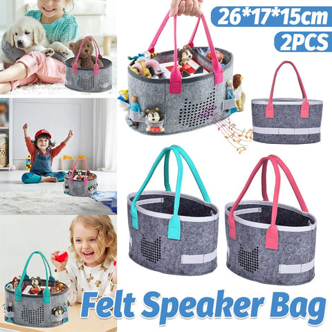 Darrahopens Home & Garden > Storage > Clothing & Wardrobe Storage 2pcs Doll Storage Organization Bag Felt Handbag Kids Toy Organizer Storage