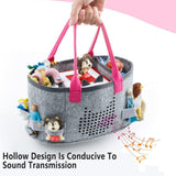 Darrahopens Home & Garden > Storage > Clothing & Wardrobe Storage 2pcs Doll Storage Organization Bag Felt Handbag Kids Toy Organizer Storage