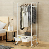 Darrahopens Home & Garden > Storage > Clothing & Wardrobe Storage 2Tier Rolling Free-Standing Clothing Garment Rack Closet Organizer Open Wardrobe