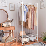 Darrahopens Home & Garden > Storage > Clothing & Wardrobe Storage 2Tier Rolling Free-Standing Clothing Garment Rack Closet Organizer Open Wardrobe