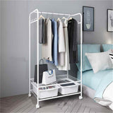 Darrahopens Home & Garden > Storage > Clothing & Wardrobe Storage 2Tier Rolling Free-Standing Clothing Garment Rack Closet Organizer Open Wardrobe